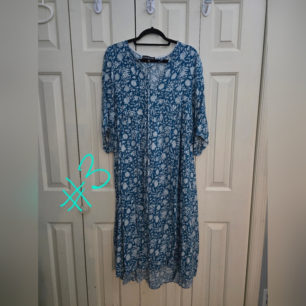 Blue Floral Maxi Dress